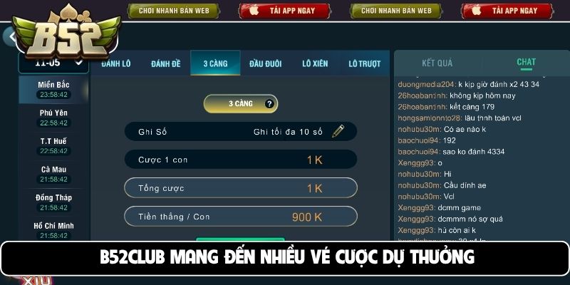 B52club mang đến nhiều vé cược dự thưởng