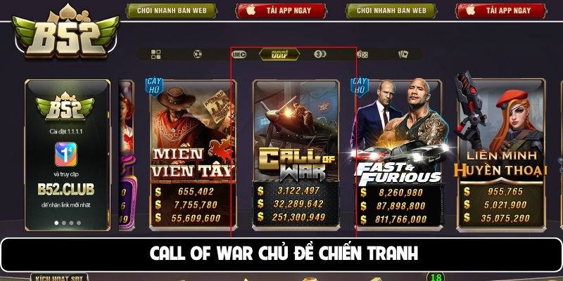 Call of War chủ đề chiến tranh