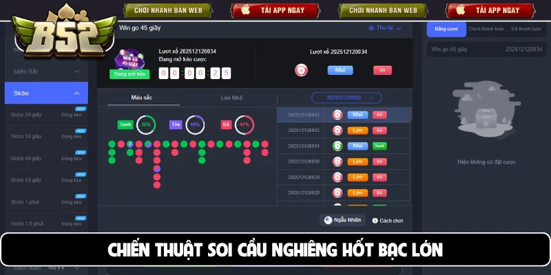 Chiến thuật soi cầu nghiêng hốt bạc lớn