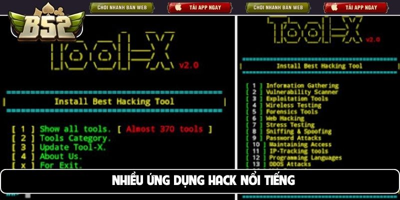 Nhiều ứng dụng hack nổi tiếng