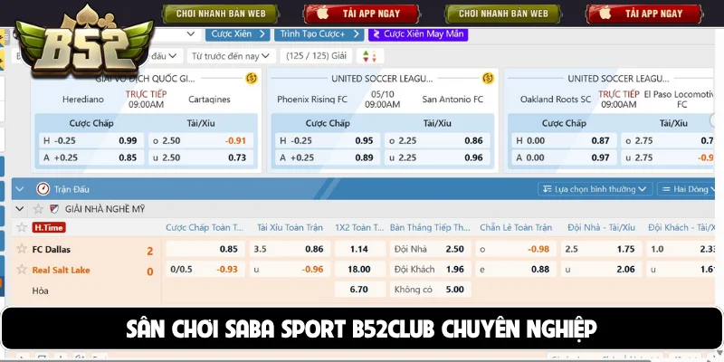 Sân chơi SABA Sport B52club chuyên nghiệp